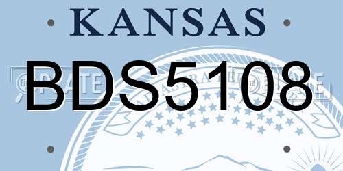 BDS5108 Kansas License Plate