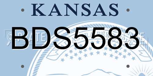 BDS5583 Kansas License Plate