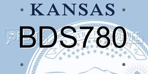 BDS780 Kansas License Plate