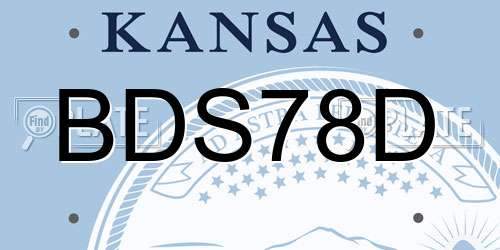 BDS78D Kansas License Plate