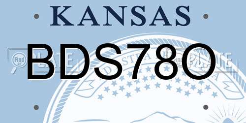 BDS78O Kansas License Plate