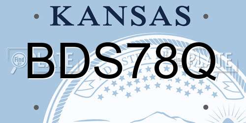 BDS78Q Kansas License Plate