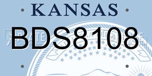 BDS8108 Kansas License Plate