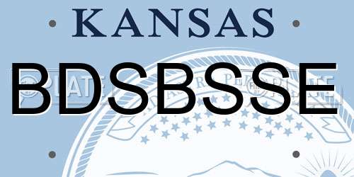 BDSBSSE Kansas License Plate
