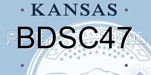 BDSC47 Kansas License Plate