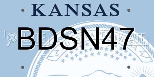 BDSN47 Kansas License Plate