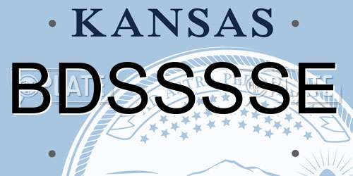 BDSSSSE Kansas License Plate
