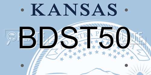 BDST50 Kansas License Plate