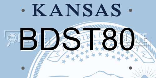 BDST80 Kansas License Plate