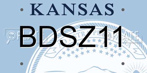 BDSZ11 Kansas License Plate