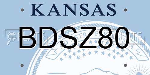 BDSZ80 Kansas License Plate