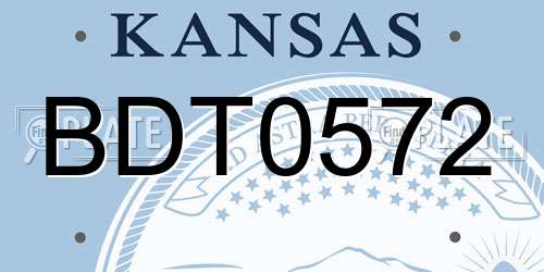 BDT0572 Kansas License Plate