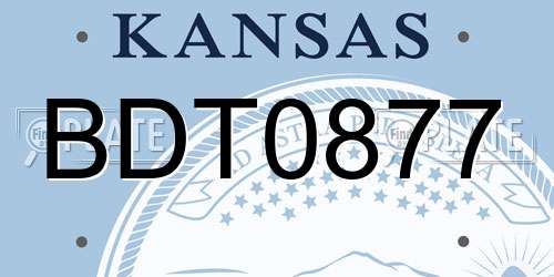 BDT0877 Kansas License Plate