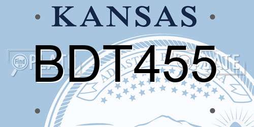 BDT455 Kansas License Plate
