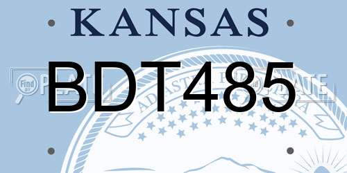 BDT485 Kansas License Plate