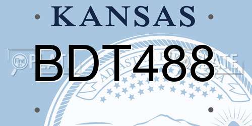 BDT488 Kansas License Plate