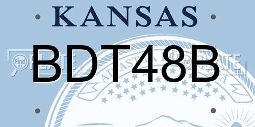 BDT48B Kansas License Plate