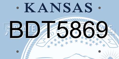 BDT5869 Kansas License Plate