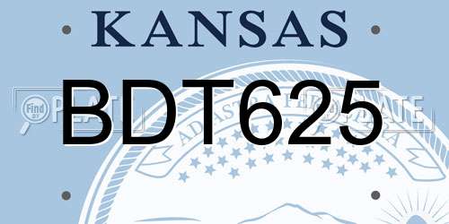 BDT625 Kansas License Plate