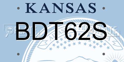 BDT62S Kansas License Plate