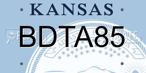 BDTA85 Kansas License Plate