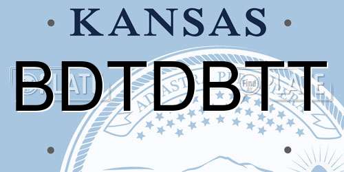BDTDBTT Kansas License Plate