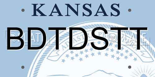 BDTDSTT Kansas License Plate