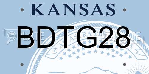 BDTG28 Kansas License Plate