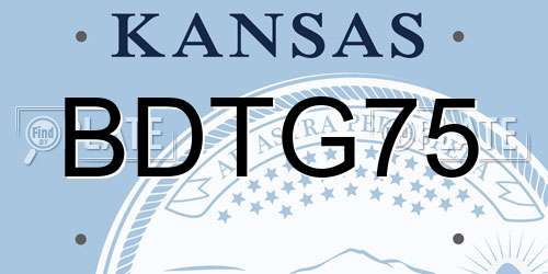 BDTG75 Kansas License Plate