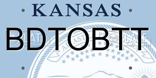 BDTOBTT Kansas License Plate