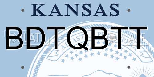 BDTQBTT Kansas License Plate