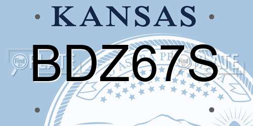 BDZ67S Kansas License Plate