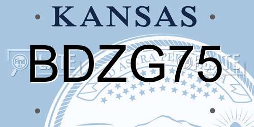 BDZG75 Kansas License Plate