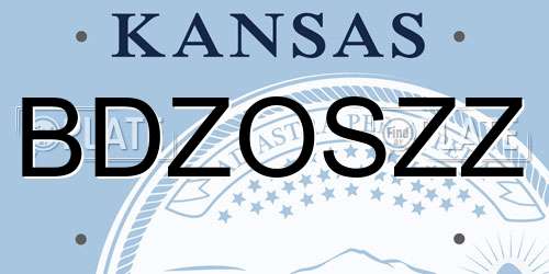 BDZOSZZ Kansas License Plate