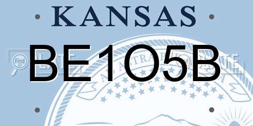 BE1O5B Kansas License Plate