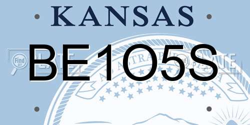 BE1O5S Kansas License Plate