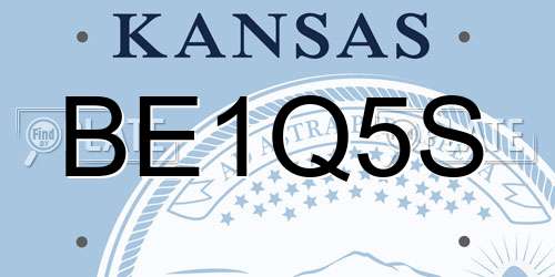 BE1Q5S Kansas License Plate
