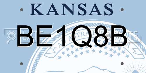 BE1Q8B Kansas License Plate