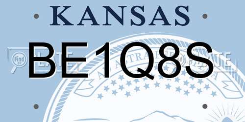 BE1Q8S Kansas License Plate