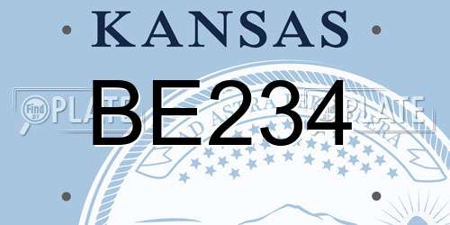 BE234 Kansas License Plate