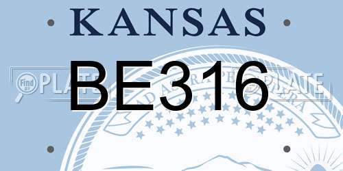 BE316 Kansas License Plate
