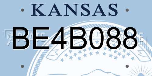 BE4B088 Kansas License Plate