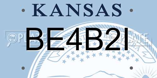 BE4B2I Kansas License Plate