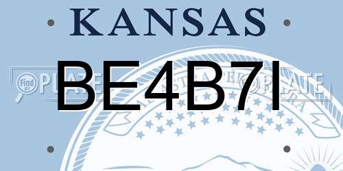 BE4B7I Kansas License Plate