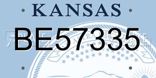 BE57335 Kansas License Plate