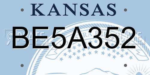 BE5A352 Kansas License Plate
