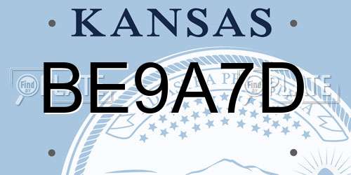 BE9A7D Kansas License Plate