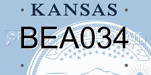 BEA034 Kansas License Plate