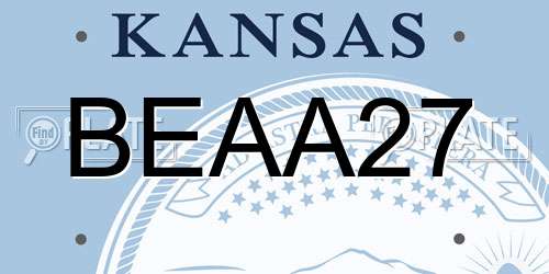 BEAA27 Kansas License Plate