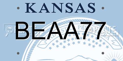 BEAA77 Kansas License Plate